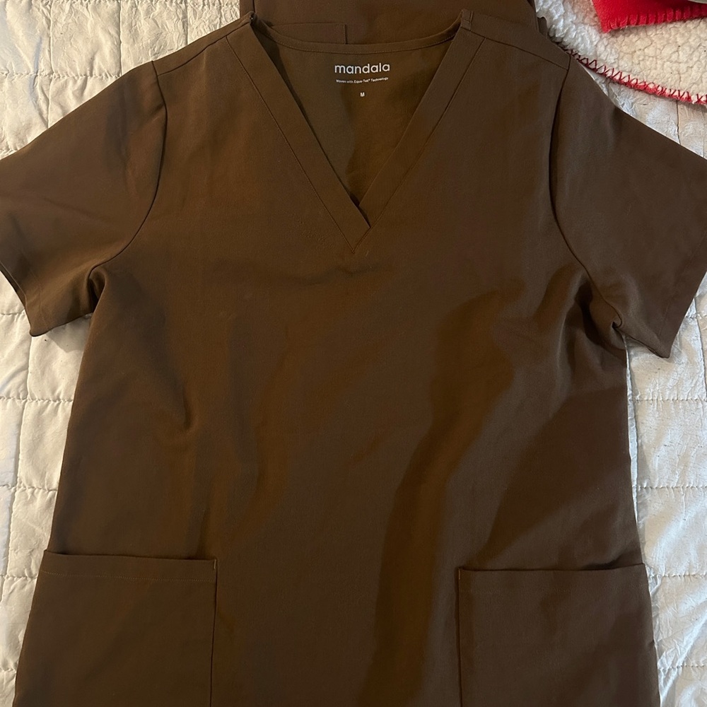 Mandala Women's Brown Scrub Set